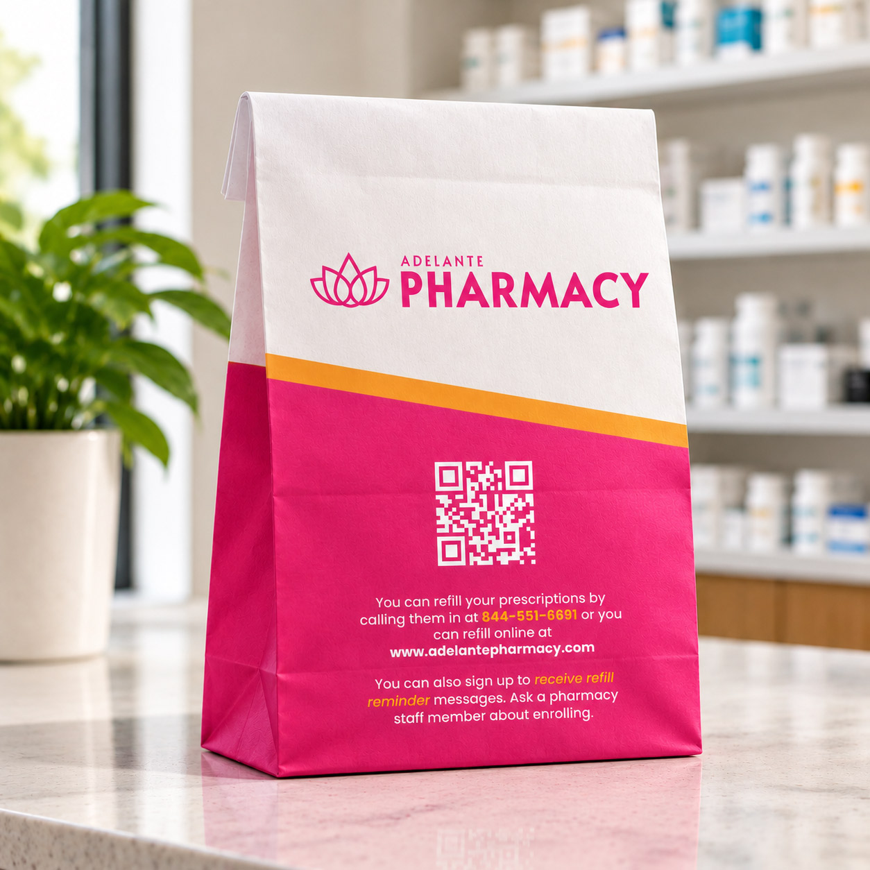 Adelante-Pharmacy-Bag-on-Marble-Counter